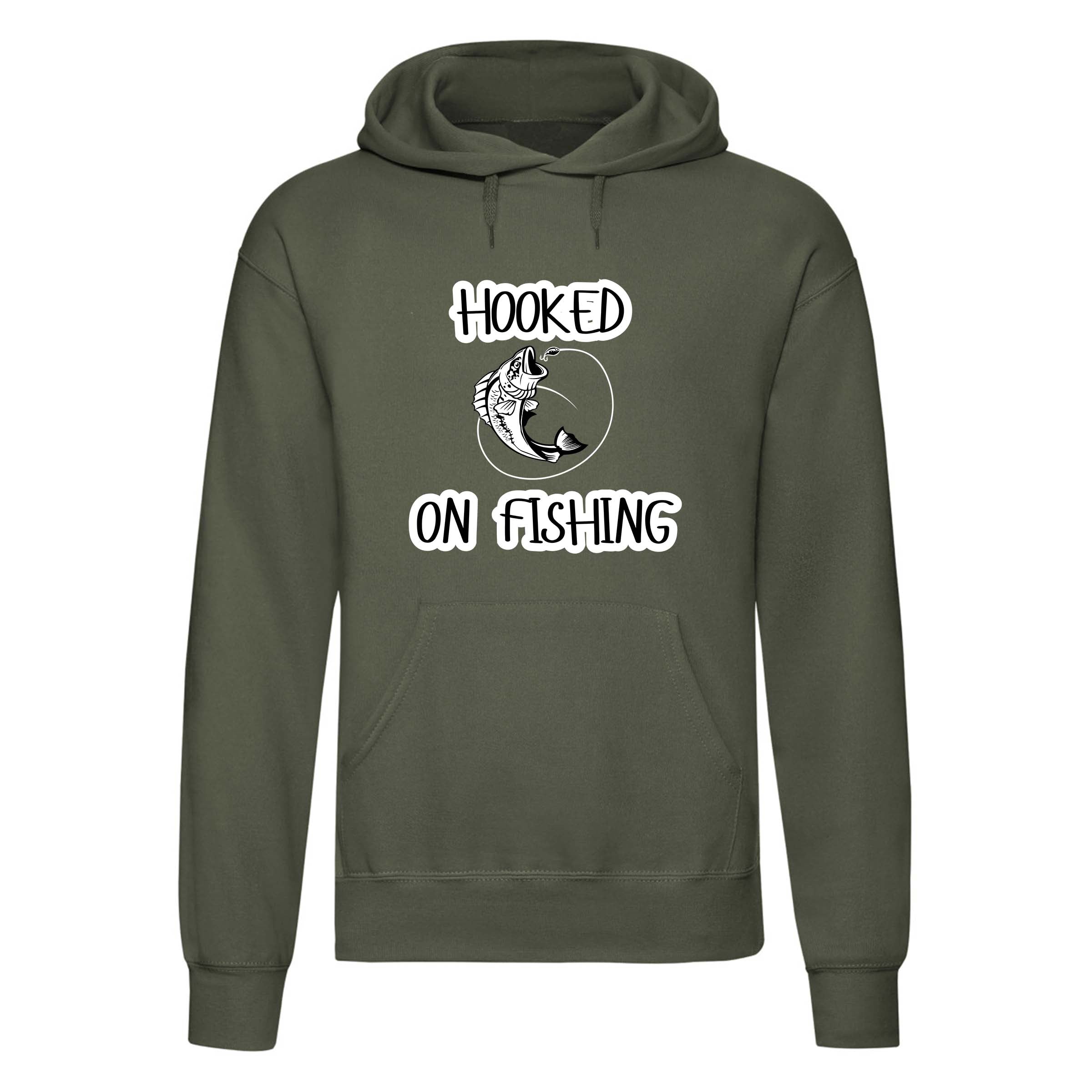 Hooked on Fishing Printed Hoodie-0
