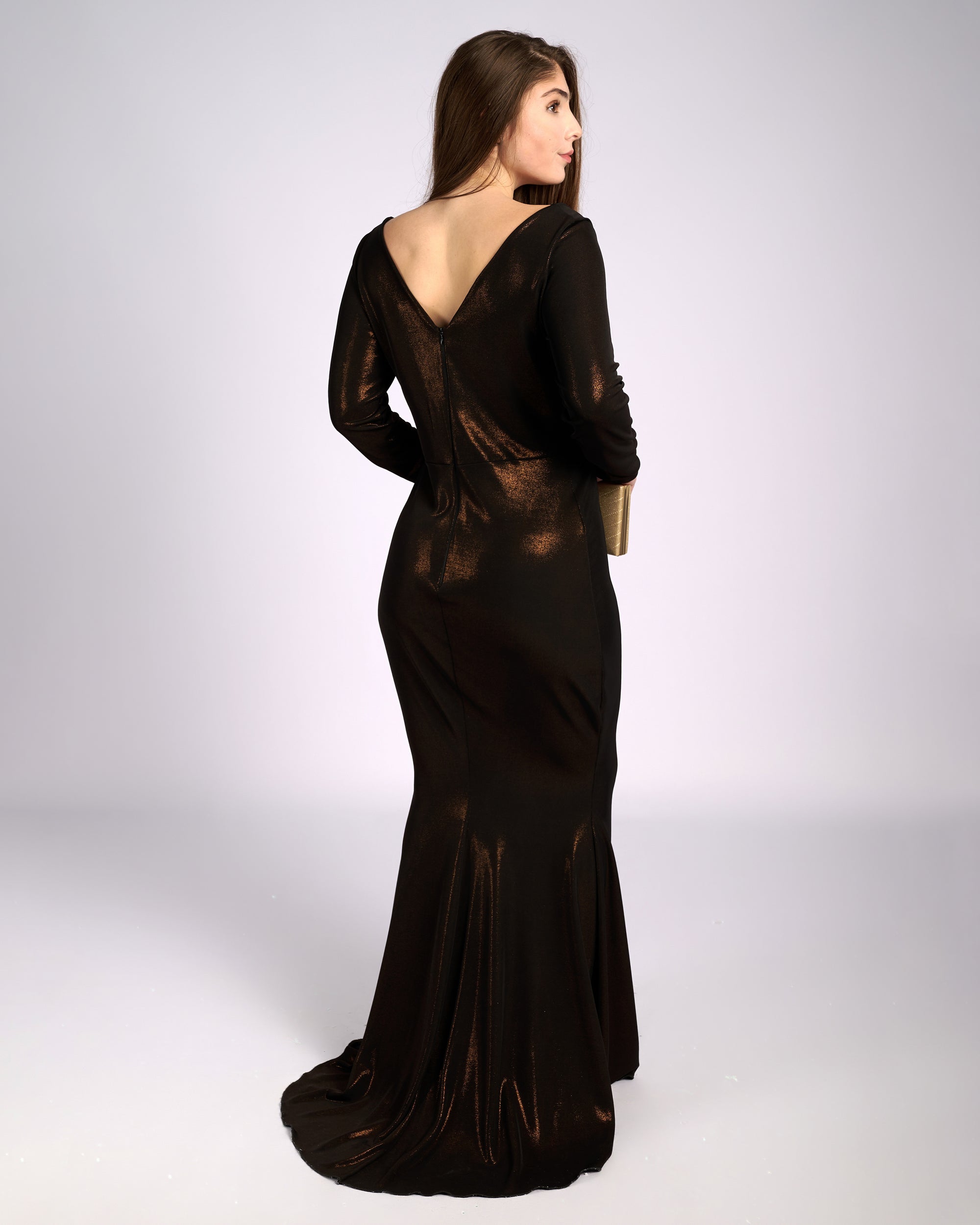 Adelaide Bronze And Black Dress mermaid dress-2