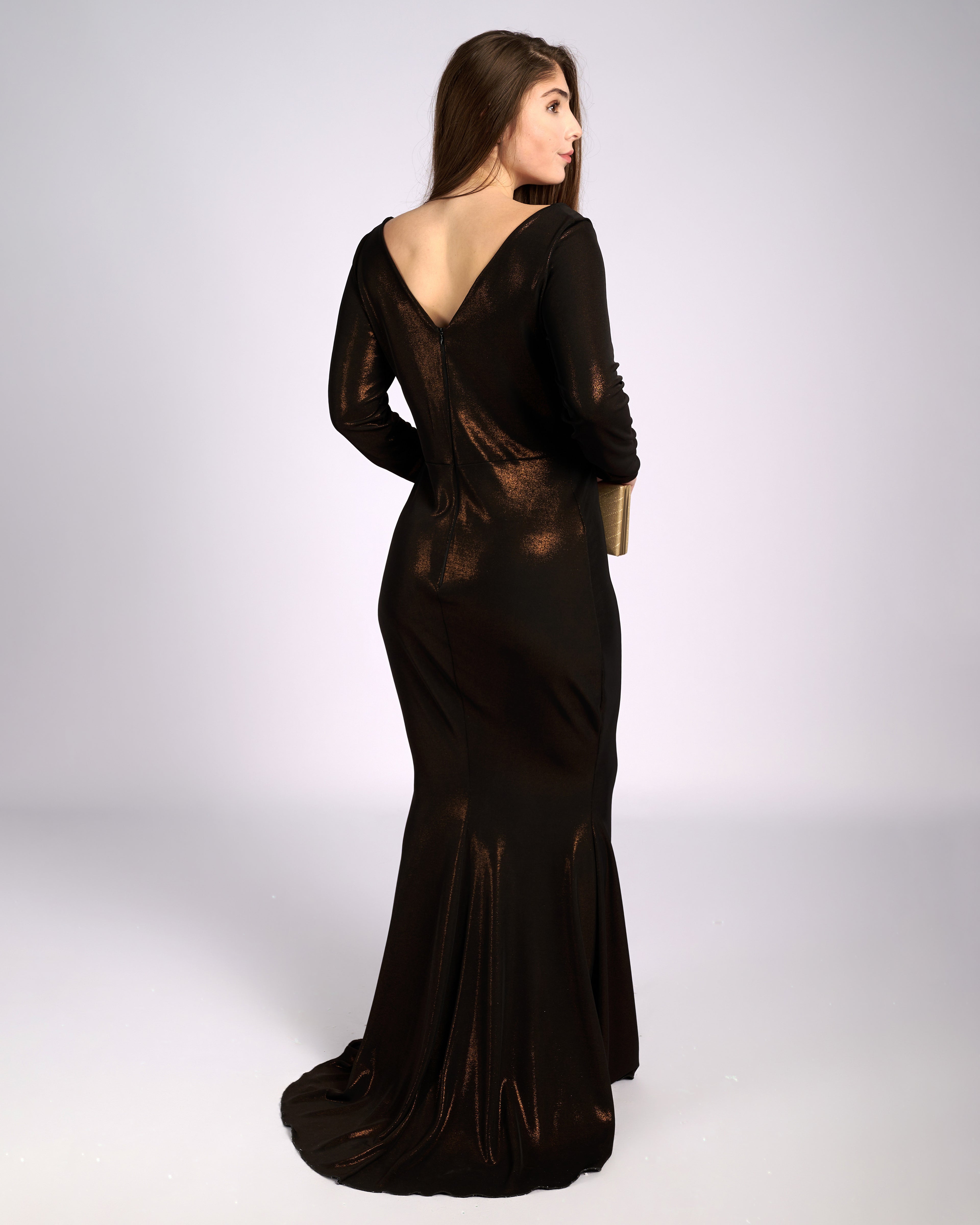 Adelaide Bronze And Black Dress mermaid dress-2